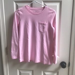 Vineyard Vines Girls long sleeve whale pocket tee